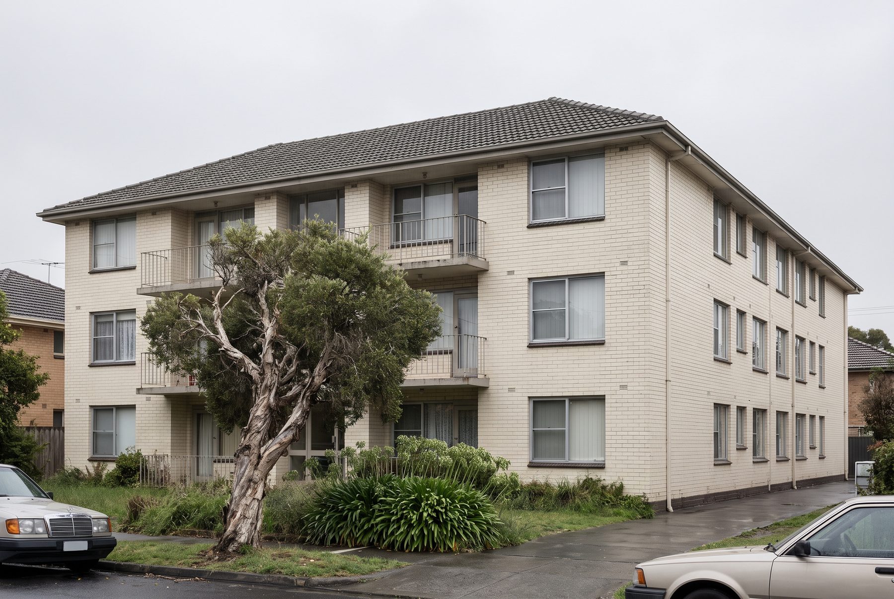 1960s walk-up, concrete tile